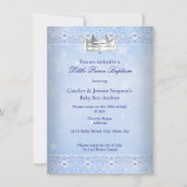 バプテスマベビーボーイブルークラウン写真 招待状 (裏面)