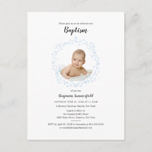 バプテスマベビー写真信教イベント インビテーションポストカード (正面)