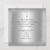 バプテスマベビー《キリスト教》洗礼式や命名式ボーイブルーシルバークロス 案内状 (裏面)