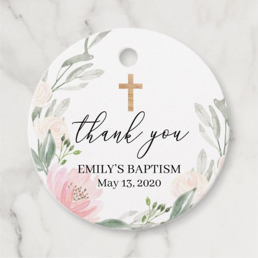バプテスマメッセージカード,女の子バプテスマラベル,《キリスト教》洗礼式や命名式 フェイバータグ (正面)