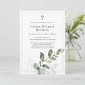 バプテスマモダングリーナリークロス招待状 招待状 (スタンド正面)