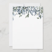 バプテスマモダングリーナリーブルーフラワーズ招待状 招待状 (裏面)