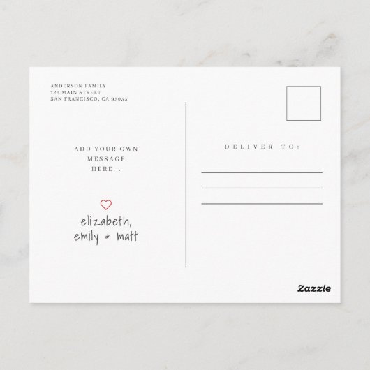 バプテスマモダンシンプルスのシック写真ありがとう ポストカード (裏面)