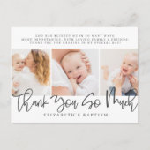 バプテスマモダンシンプルスのシック写真ありがとう ポストカード (正面)