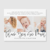 バプテスマモダンシンプルスシックフォトサンキューカード (正面)