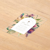 バプテスマモダンスのフローラ金ゴールドスクリプエレガントト アクリル招待状 (レイダウン)