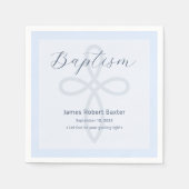 バプテスマモダンスクロスブルー祈りの言葉 スタンダードカクテルナプキン (正面)