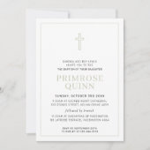 バプテスマモダンスミニマルクロスシンプルセージグリーン 招待状 (正面)