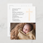 バプテスマモダンス教会イベントとベビー写真 インビテーションポストカード (正面/裏面)