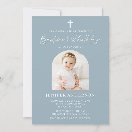 バプテスマモダンス&誕生日ガール 招待状 (正面)