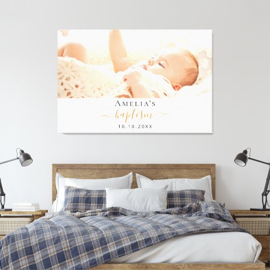 バプテスマモダン写真の男の子 キャンバスプリント (インサイチュ (寝室))