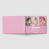 バプテスマモダン写真コラージュダスティピンク ゲストブック (全面)