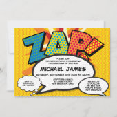 バプテスマモダン《キリスト教》洗礼式や命名式おもしろい漫画ブックZAP 招待状 (正面)