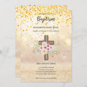 バプテスマモダン《キリスト教》洗礼式や命名式バウティゾ招待状フローラ 招待状 (正面/裏面)