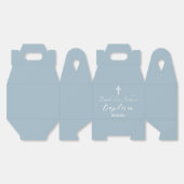 バプテスマモダン《キリスト教》洗礼式や命名式ホワイトクロスダスティブルー フェイバーボックス (見開き)