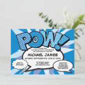 バプテスマモダン《キリスト教》洗礼式や命名式漫画ブックブルー 招待状 (スタンド正面)