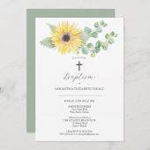 バプテスマユニークス招待状水彩ひまわり 招待状 (正面/裏面)