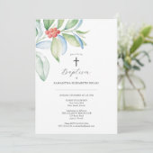 バプテスマユニーク招待状クリスマスグリーン 招待状 (スタンド正面)