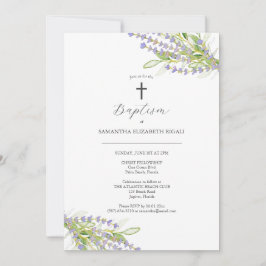 バプテスマユニーク招待状ラベンダーフラワー 招待状