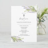 バプテスマユニーク招待状ラベンダーフラワー 招待状 (スタンド正面)