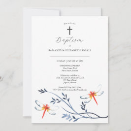 バプテスマユニーク招待状レッドドラゴンフライ 招待状