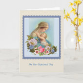 バプテスマヴァージンメアリーベビーバラ賛美ズ カード (黄色い花)