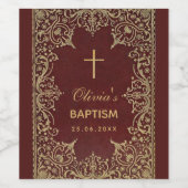 バプテスマヴィンテージ金ゴールドブルゴーニュエレガントレッド ワインラベル (シングルラベル)