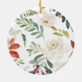 バプテスマ信仰日付クリスマスフローラオーナメント  セラミックオーナメント (裏面)