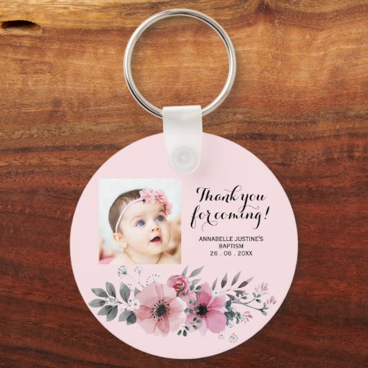 バプテスマ写真ありがとうご来ざいまーす！エレガントフローラ キーホルダー (正面)