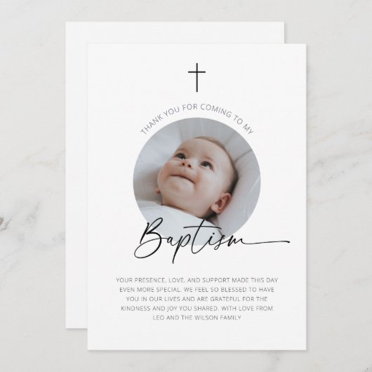 バプテスマ写真ありがとう サンキューカード (正面/裏面)
