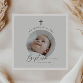 バプテスマ写真グレー背景 スタンダードカクテルナプキン