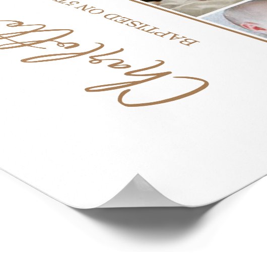 バプテスマ写真コラージュ十字形 ポスター (角)