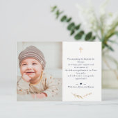 バプテスマ写真サンキューネイビーブルーカード 招待状 (スタンド正面)