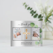 バプテスマ写真シルバーユーカリサンキューカード (スタンド正面)