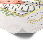 バプテスマ写真フェイク金ゴールドアーチ緑の歓迎 ポスター (角)