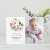 バプテスマ写真フローラガールウォーター色 招待状 (スタンド正面)