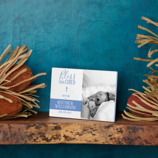 バプテスマ写真プラークとバイブル引用文 フォトプラーク (側面)