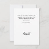 バプテスマ写真ホワイト男の赤ちゃんガール サンキューカード (裏面)