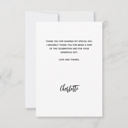 バプテスマ写真ホワイト男の赤ちゃんガール サンキューカード (裏面)