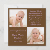 バプテスマ写真招待状とバイブル・バース 招待状 (正面)