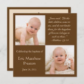 バプテスマ写真招待状とバイブル・バース 招待状 (正面/裏面)