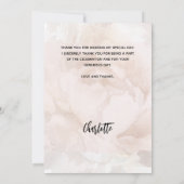 バプテスマ写真白フローラサンキューカード 招待状 (裏面)