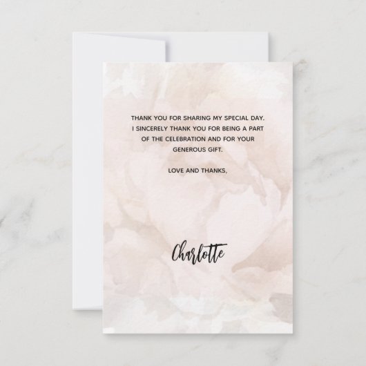 バプテスマ写真白フローラ男の赤ちゃん女 サンキューカード (裏面)