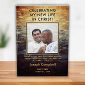 バプテスマ写真記念ギフトモダンクリスチャン男 フォトブロック