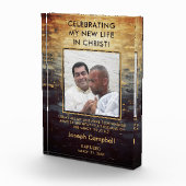 バプテスマ写真記念ギフトモダンクリスチャン男 フォトブロック (右)