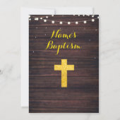 バプテスマ十字《キリスト教》洗礼式や命名式ベビージャーウッドヒマワリ 招待状 (裏面)