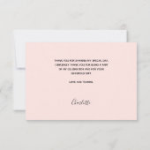 バプテスマ女の子赤面バラ金ゴールド写真スクリプト サンキューカード (裏面)