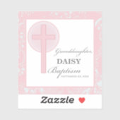 バプテスマ孫娘ピンクレパーソナライズされたース シール (シート)