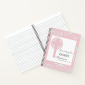バプテスマ孫娘ピンクレパーソナライズされたース ノートブック (内部)