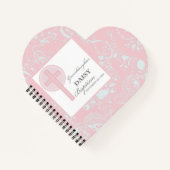 バプテスマ孫娘ピンクレパーソナライズされたース ノートブック (正面)